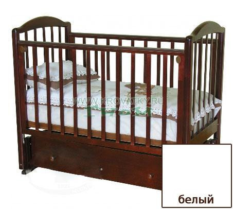 Кроватка "Регина" № 23 (бабочки), Арт. С 580 продольный маятник, белый Кроватка "Регина" № 23 (бабочки), Арт. С 580 продольный маятник, белый
